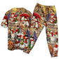 Christmas Snowman Couple Love Xmas - Pajamas Short Sleeve - Owls Matrix LTD