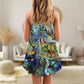 Colorful Cat Art Lover – Women's Summer Sleeveless V-Neck Camisole Dress