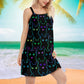 Cute Neon Kitten Style – Women's Summer Sleeveless V-Neck Camisole Dress