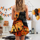 Halloween Owl Pumpkin Night – Women's Summer Sleeveless V-Neck Camisole Dress