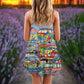 Hippie Van Colorful Peace Art – Women's Summer Sleeveless V-Neck Camisole Dress