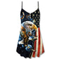 Galaxy Eagle Wildlife – Women's Summer Sleeveless V-Neck Camisole Dress