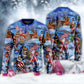 American Patriotic Santa Christmas – Sweater - Ugly Christmas Sweater