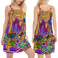 Colorful Hippie Love Life – Women's Summer Sleeveless V-Neck Camisole Dress