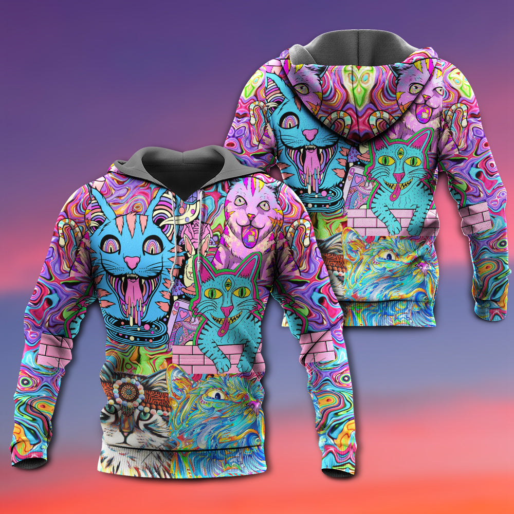 Hippie Cat Wonderful World Art – 3D Hoodie
