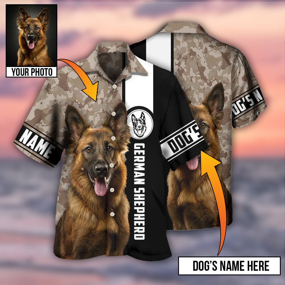 German Shepherd Strong Dog Custom Photo Personalized - Hawaiian Shirt