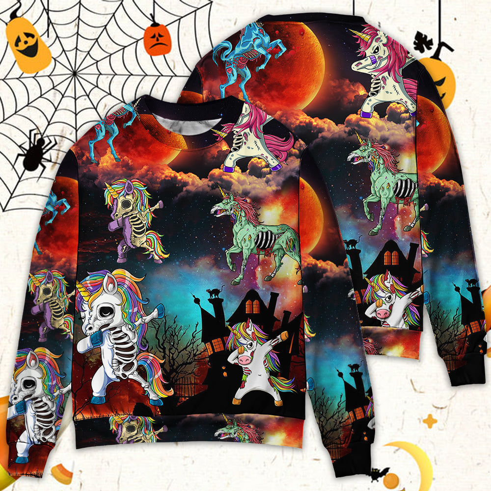 Halloween Unicorn Dance Fun Art – Sweater - Ugly Christmas Sweater