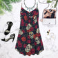 Skull Flowers Summer Tropical Limited 3 – Women's Summer Sleeveless V-Neck Camisole Dress