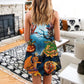 Halloween Dragon Pumpkin Night Sky – Women's Summer Sleeveless V-Neck Camisole Dress