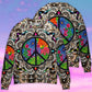 Hippie Peace Sign Galaxy Art – Sweater - Ugly Christmas Sweater