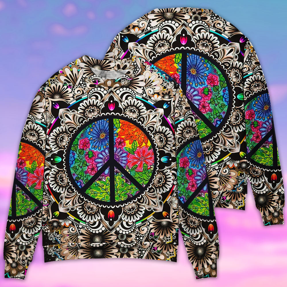 Hippie Peace Sign Galaxy Art – Sweater - Ugly Christmas Sweater