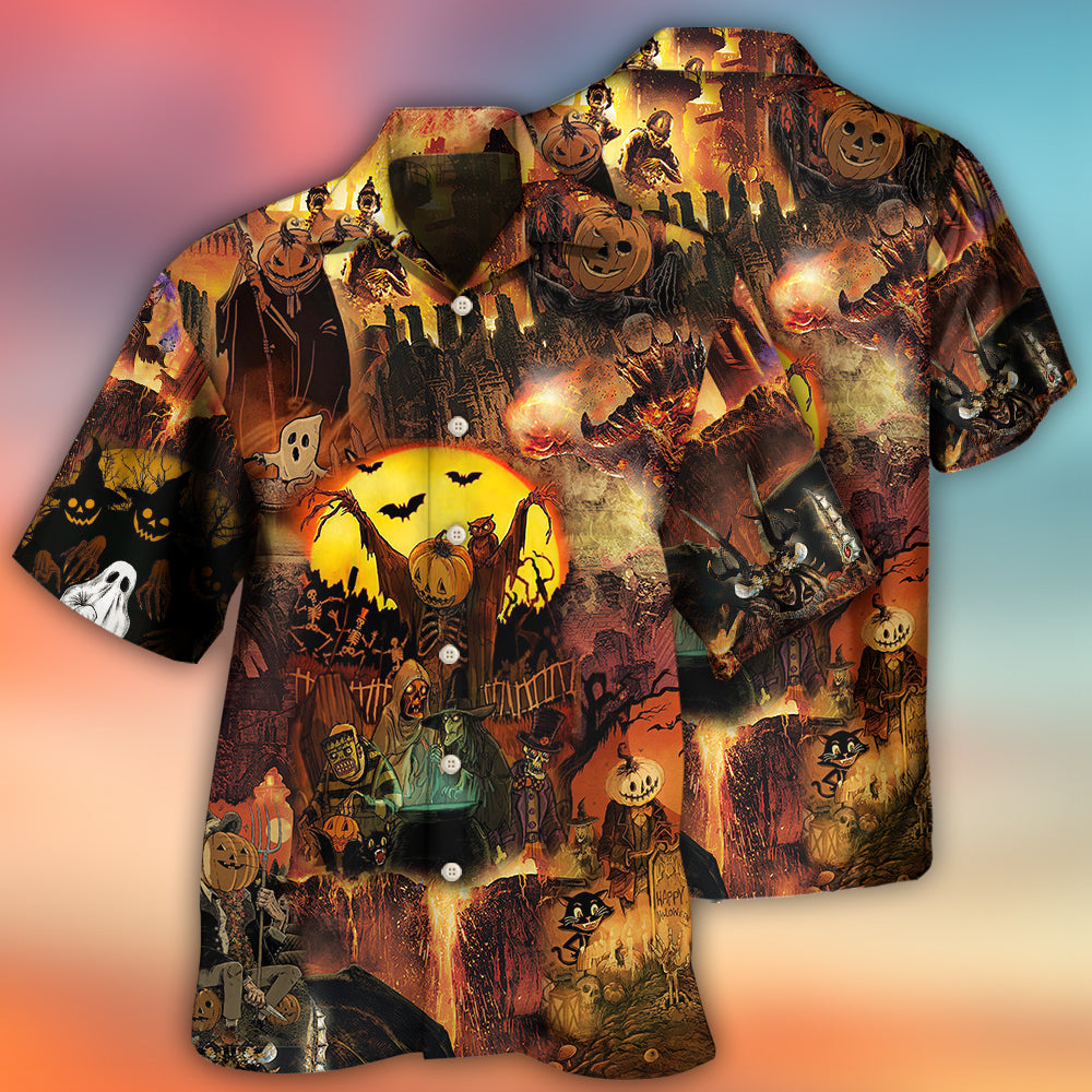 Halloween Pumpkin Ghost Spooky Night – Hawaiian Shirt
