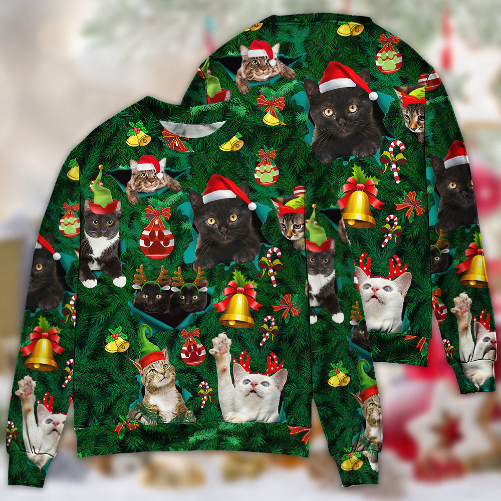 Christmas Cats Meowy Mas Holiday – Sweater - Ugly Christmas Sweater