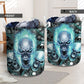 Skull Blue Flame Screaming - Laundry Basket - Owls Matrix LTD