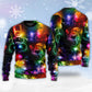 Christmas Santa Tree Snowman Neon Light Style – Sweater - Ugly Christmas Sweater