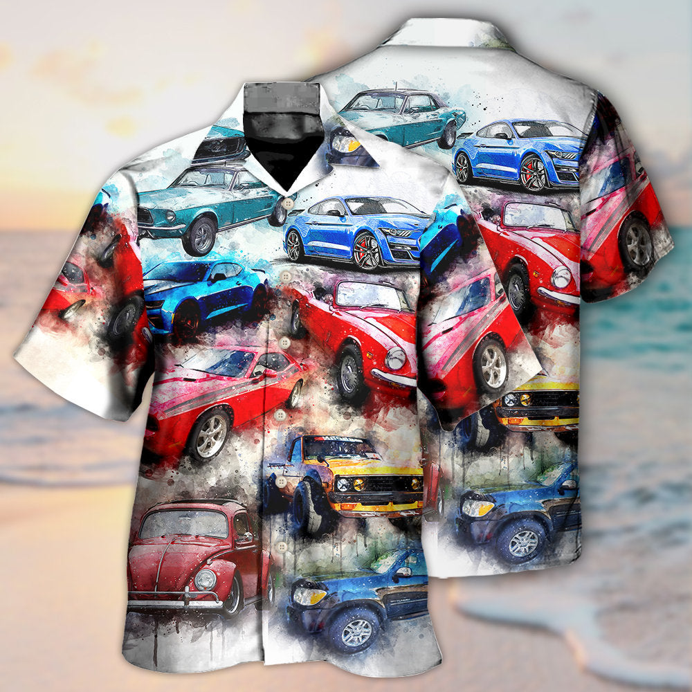 Classic Car Portrait Automotive Lover - Hawaiian Shirt