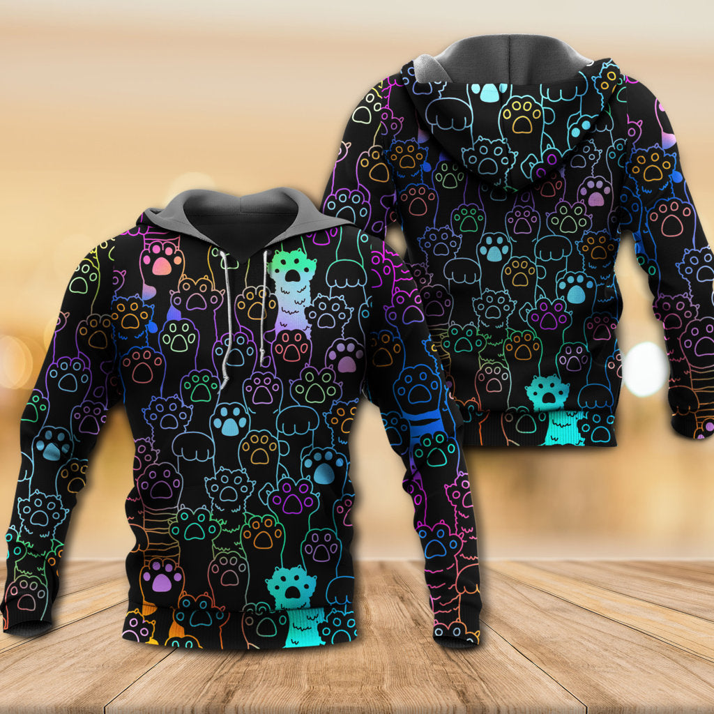 Cute Cat Little Paw Art – 3D Hoodie