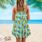 Fresh Pineapple Tropical Vibes – Women's Summer Sleeveless V-Neck Camisole Dress