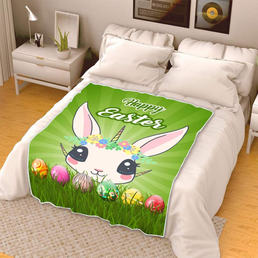 Easter Unicorn Easter Flannel Blanket For Living Room And Bedroom Styling