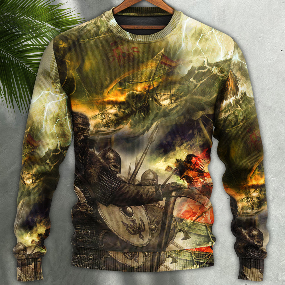 Viking Warrior Lightning Style – Sweater - Ugly Christmas Sweater