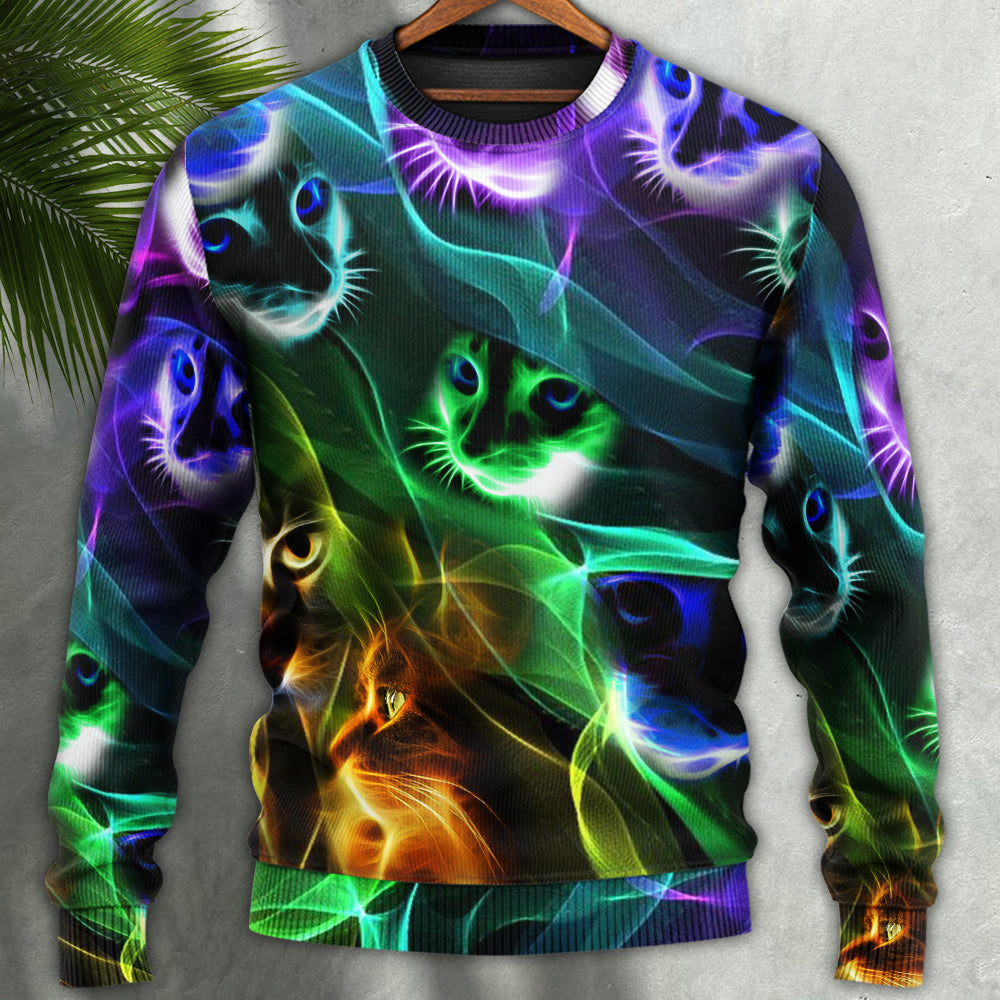 Neon Flash Cat Cool Style – Sweater - Ugly Christmas Sweater