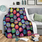 Colorful Easter Egg Pattern Flannel Blanket For Living Room And Bedroom Styling