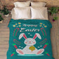 Easter Happy Bunny Flannel Blanket For Bed Sofa And Reading Nook Decor