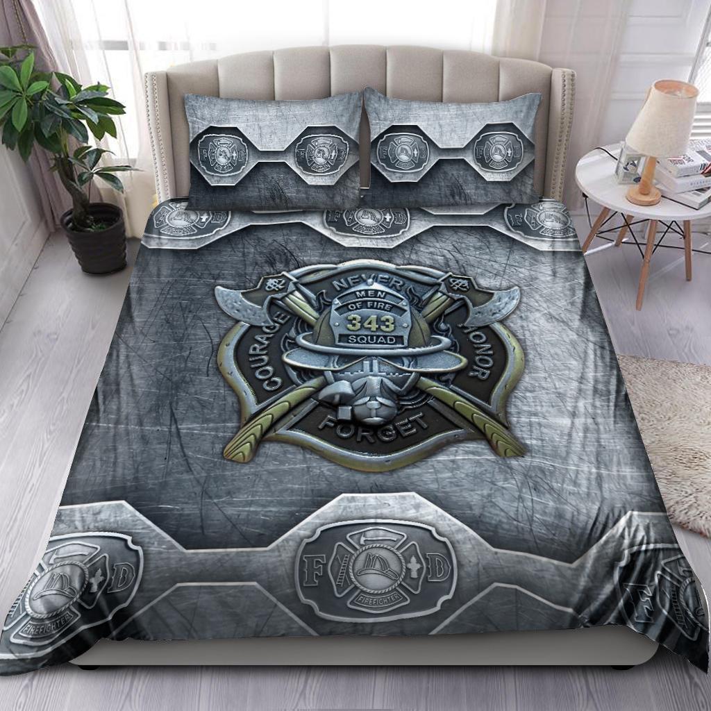 343 Firefighter Warrior Bedding Cover For Firefighter Bedroom Decor