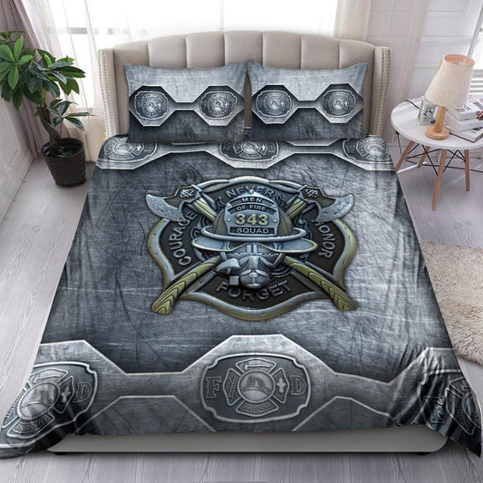 343 Firefighter Warrior Bedding Cover For Firefighter Bedroom Decor