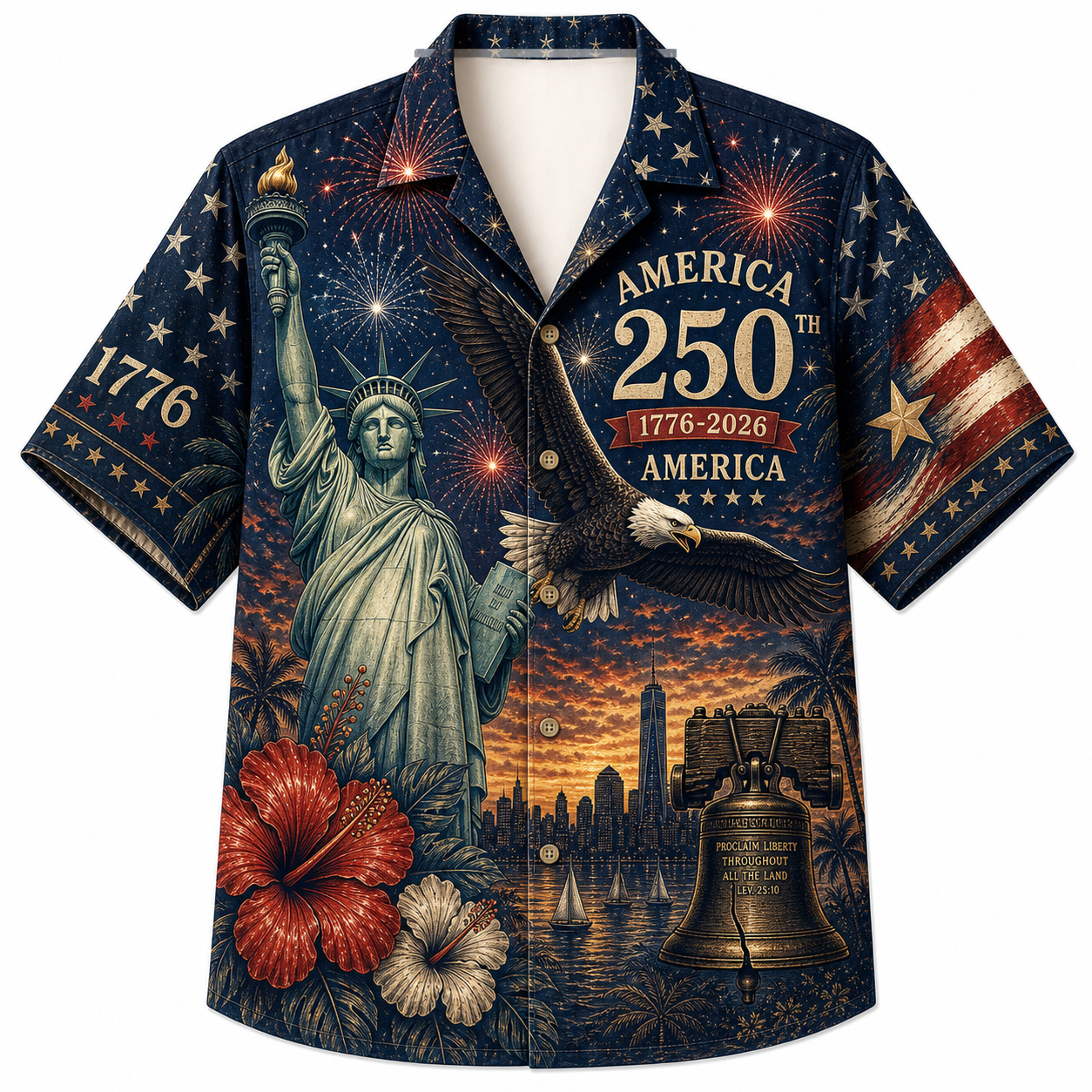 America 250th Patriotic Hawaiian Shirt