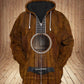 Vintage Guitar Makes Me Happy Art – 3D Hoodie