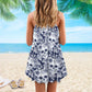 Tropical Skull Summer Flowers – Women's Summer Sleeveless V-Neck Camisole Dress