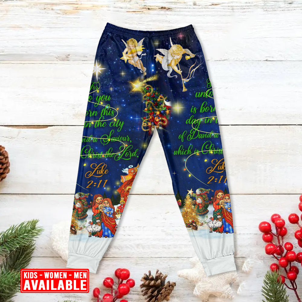 Christmas Christ The Lord Xmas - Pajamas Long Sleeve - Owls Matrix LTD