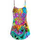Hippie Octopus Fun Style – Women's Summer Sleeveless V-Neck Camisole Dress