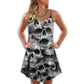 Rainbow Skull Love Style – Women's Summer Sleeveless V-Neck Camisole Dress