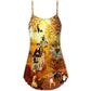 Happy Fall Yall Cat – Women's Summer Sleeveless V-Neck Camisole Dress