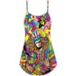 Hippie Patriotic Colorful Style – Women's Summer Sleeveless V-Neck Camisole Dress