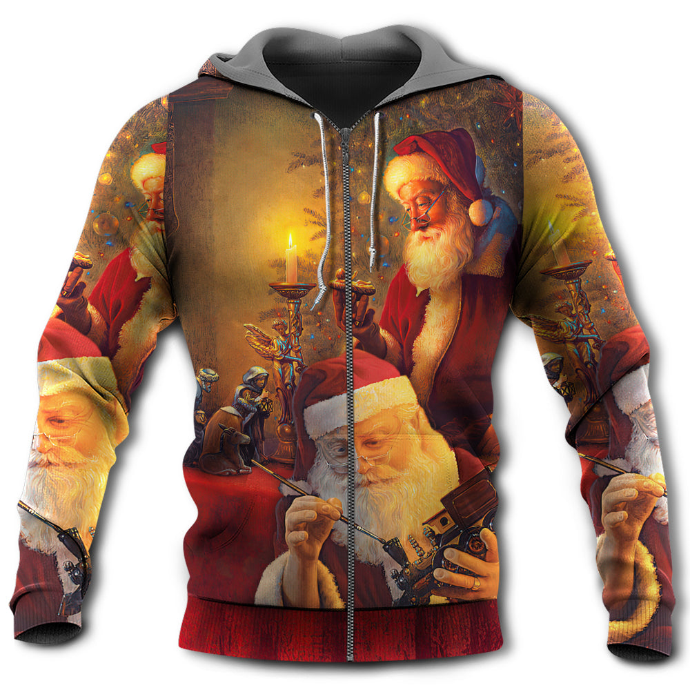 Spirit Of Christmas Santa Art - 3D Hoodie