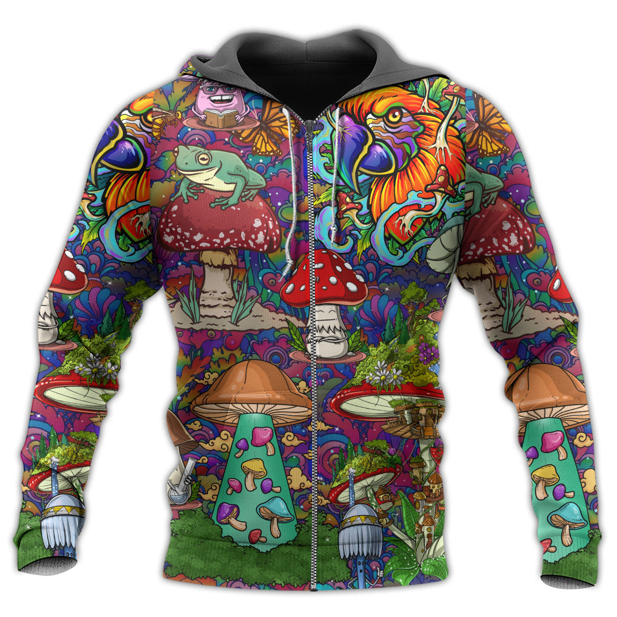 Hippie Mushroom Peace Lover Art – 3D Hoodie