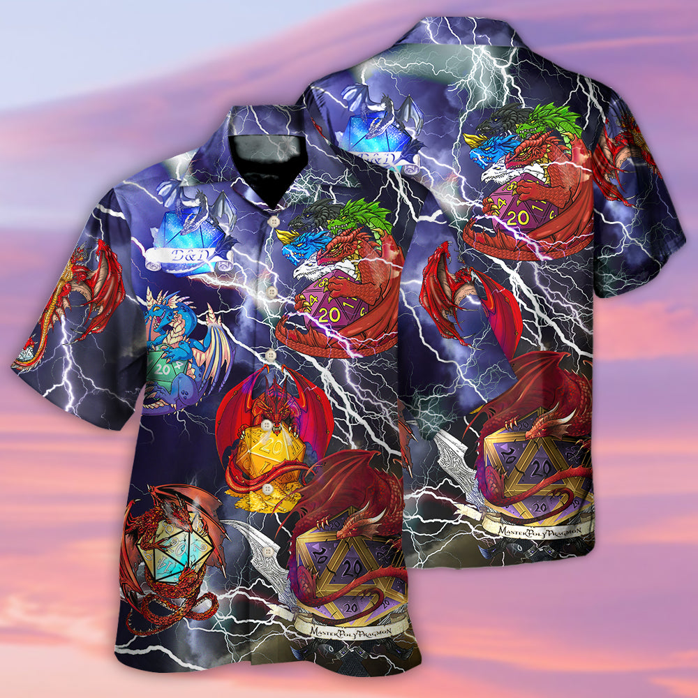 Fantasy Dice Dragon Thunder Art – Hawaiian Shirt