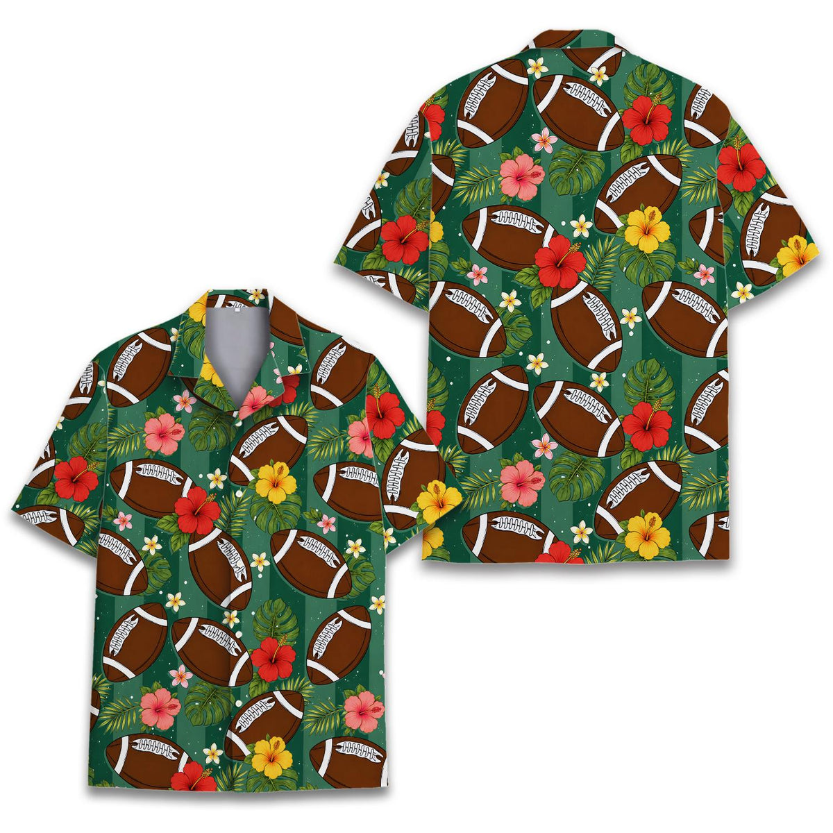 American Football Tropical Hibiscus Game Day – Hawaiian Shirt