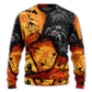 Halloween Spider Pumpkin Night Art – Sweater - Ugly Christmas Sweater