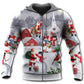 Christmas Santa With Snowman Family Town Art - Hoodie