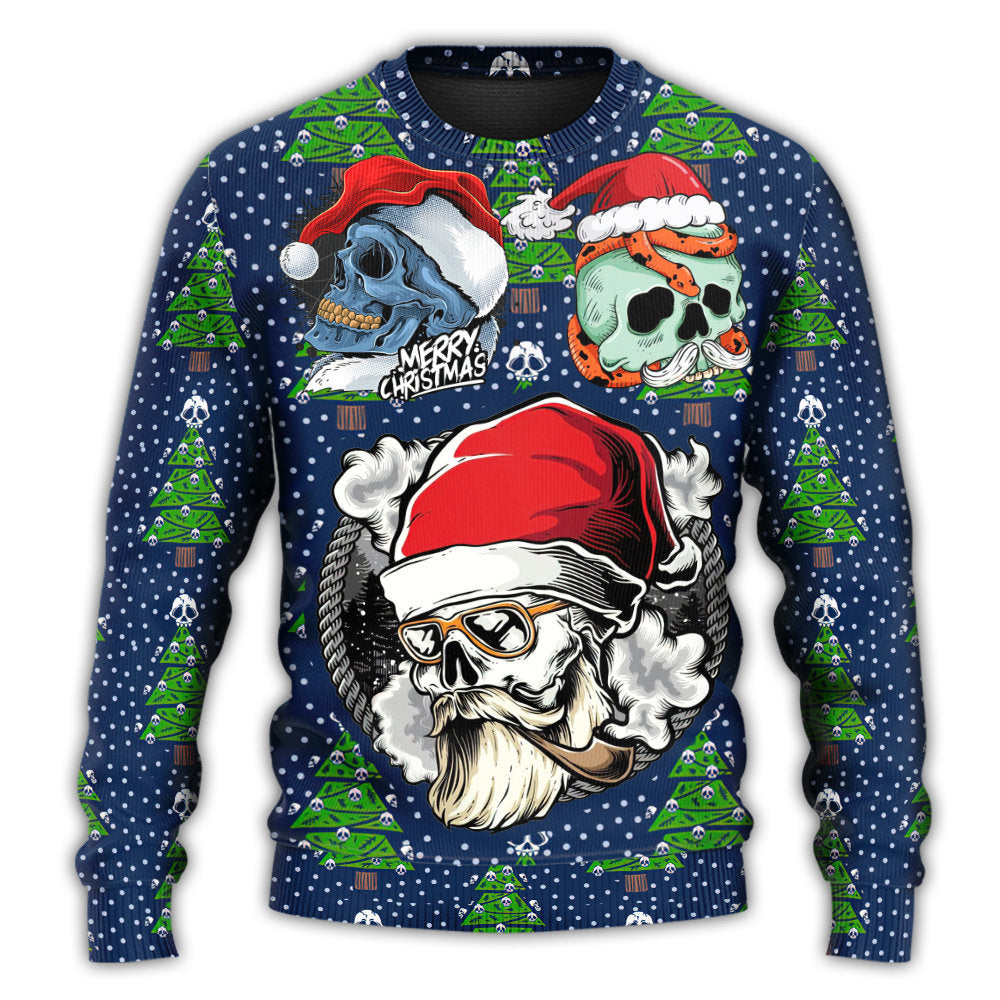 Christmas Skull Santa Hat Snow – Sweater - Ugly Christmas Sweater
