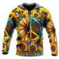 Hippie Sunflowers Peace Sign Style - Hoodie
