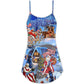 Christmas Patriotic Santa Theme – Women's Summer Sleeveless V-Neck Camisole Dress