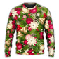 Christmas Fir Tree And Poinsettia Flowers – Sweater - Ugly Christmas Sweater
