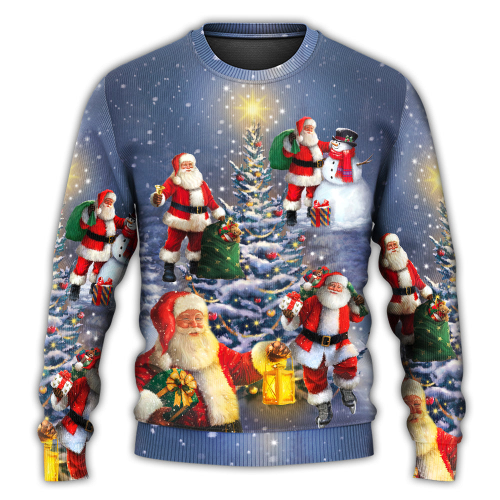 Christmas Santa Love Light Xmas Tree – Sweater - Ugly Christmas Sweater
