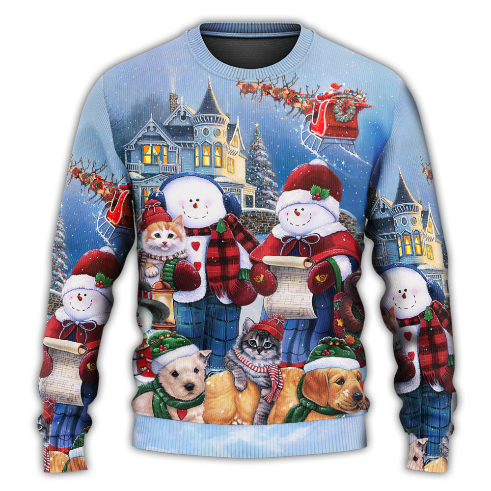 Christmas Family Snowman Love Happy Xmas – Sweater - Ugly Christmas Sweater