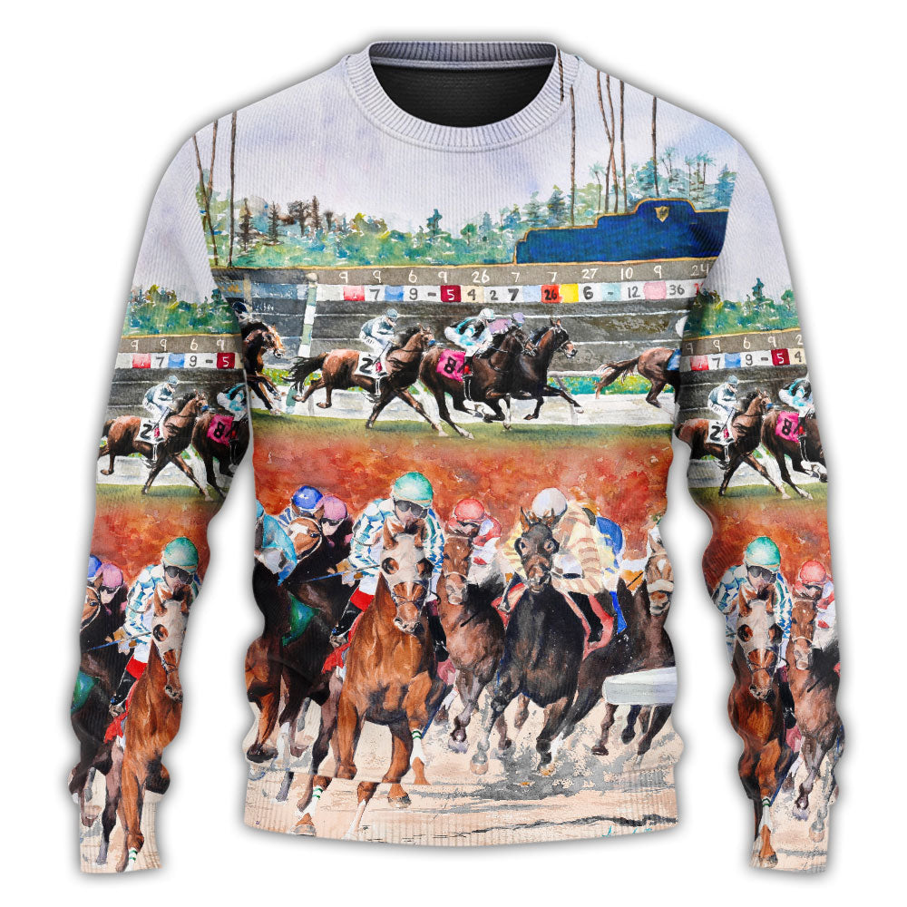 Horse Racing Wild Power Style – Sweater - Ugly Christmas Sweater